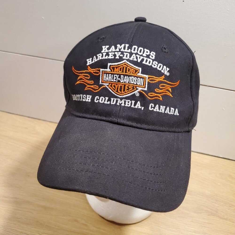 KAMLOOPS HARLEY DAVIDSON Hat Strapback Baseball Vintage Cap Retro Dad Trucker BC